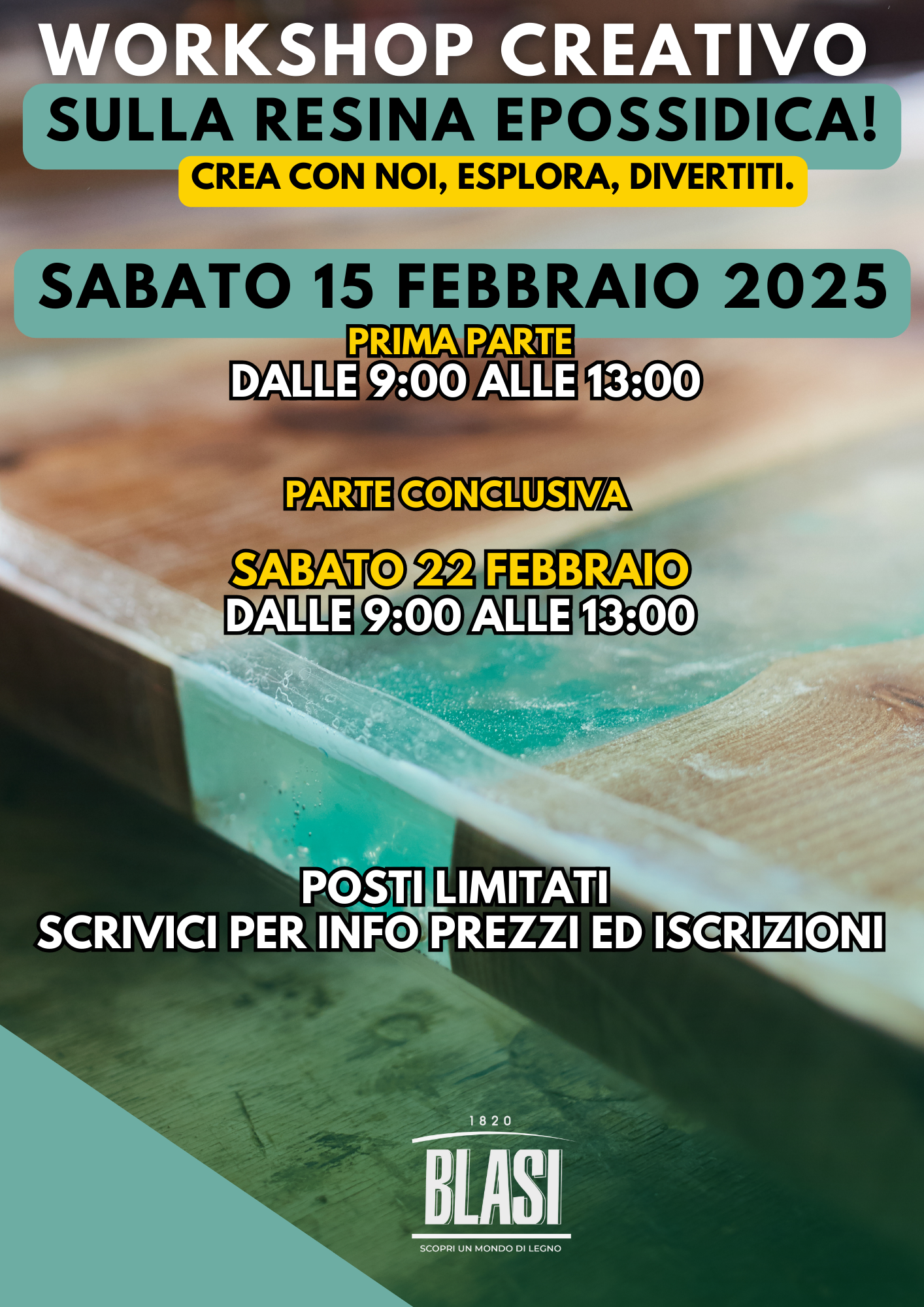 WORKSHOP CREATIVO SULLA RESINA EPOSSIDICA (8 ORE)