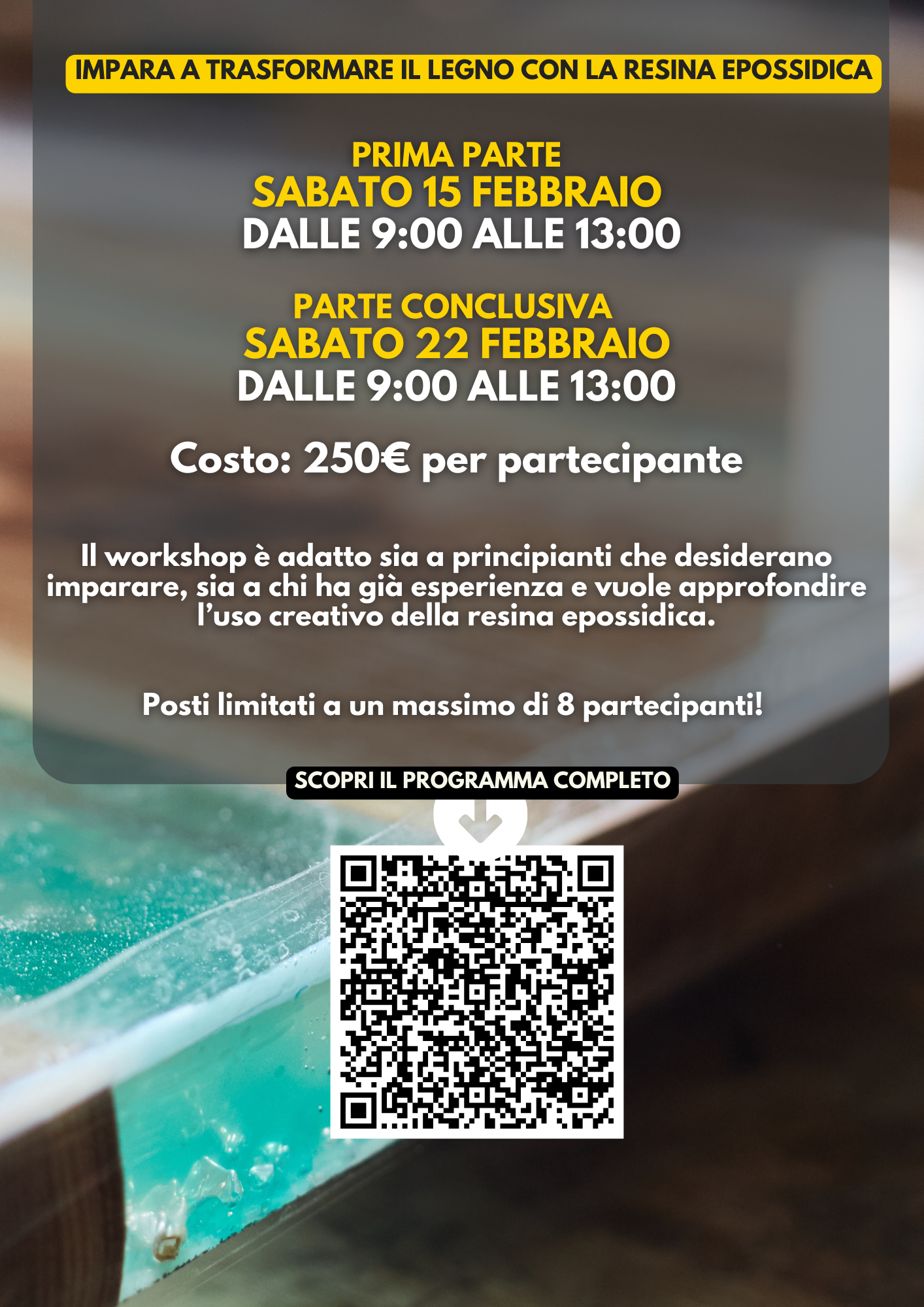 WORKSHOP CREATIVO SULLA RESINA EPOSSIDICA (8 ORE)